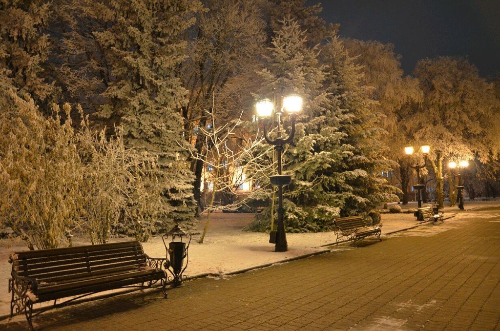 Зимний ночной Ставрополь - Татьяна 