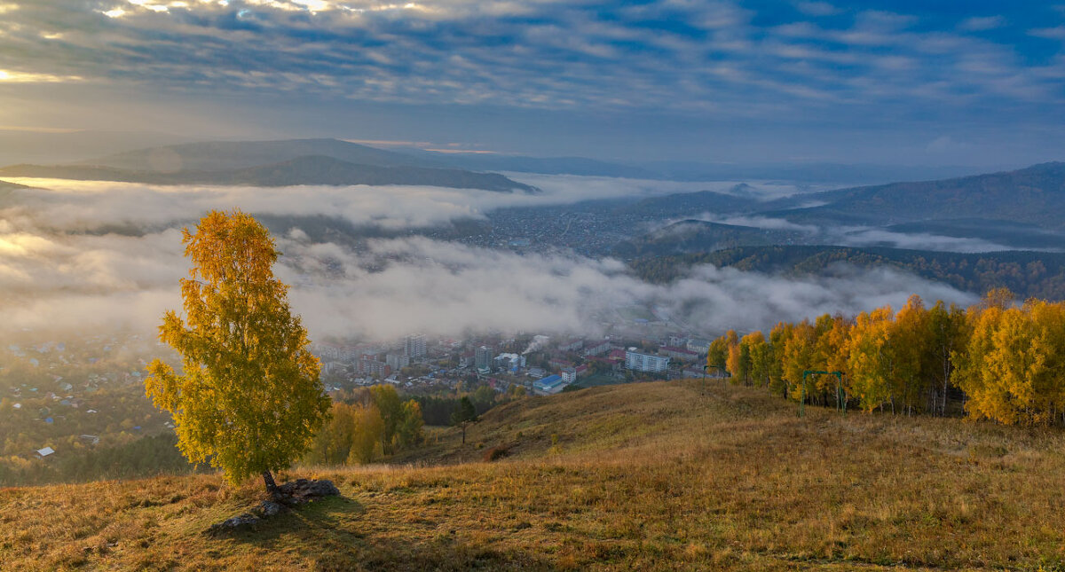 Утро туманное над Горно-Алтайском - владимир 