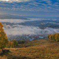 Утро туманное над Горно-Алтайском :: владимир 