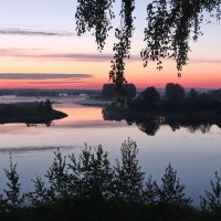 Рассвет над рекой Тезой, Ивановская область. :: Сергей Пиголкин