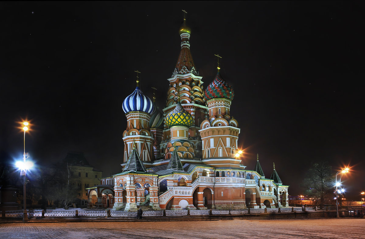 моя столица ночная Москва(храм Василия Блаженного на Красной площади) - юрий макаров