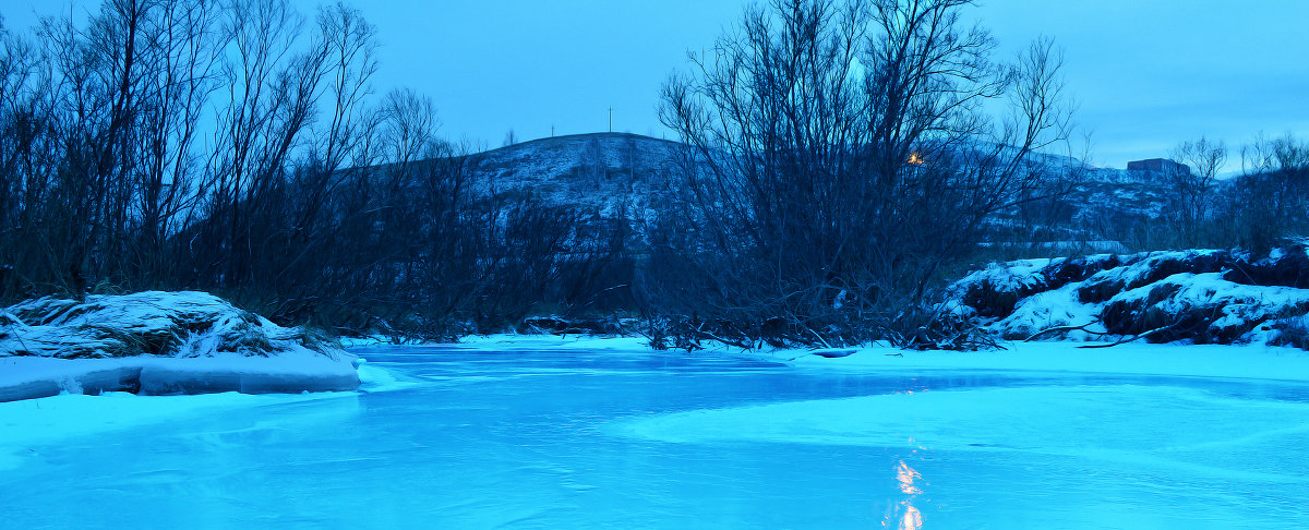 пейзаж речушки зимней - Серафим Танбаев