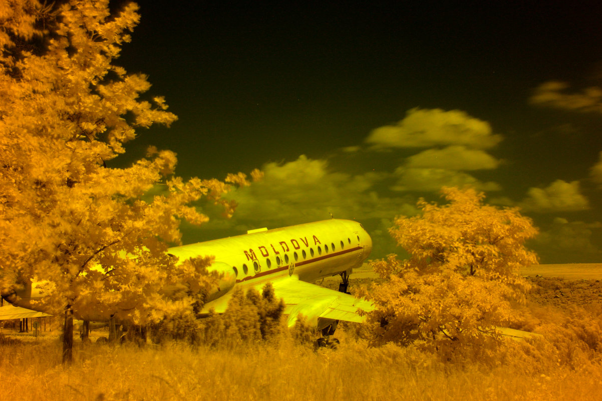 Пейзаж в IR с самолетом - Эдуард Цветков