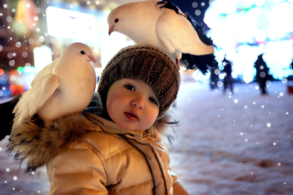 Ребенок и голуби... - Solomko Karina 