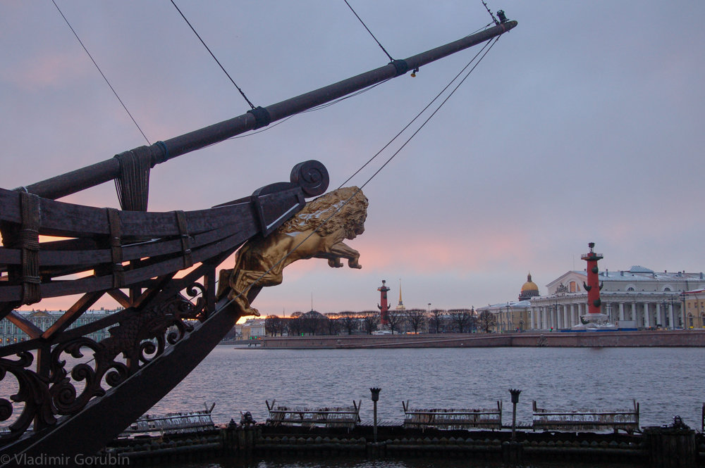 Вид с Петроградской стороны на стрелку Васильевского острова - Владимир Горубин