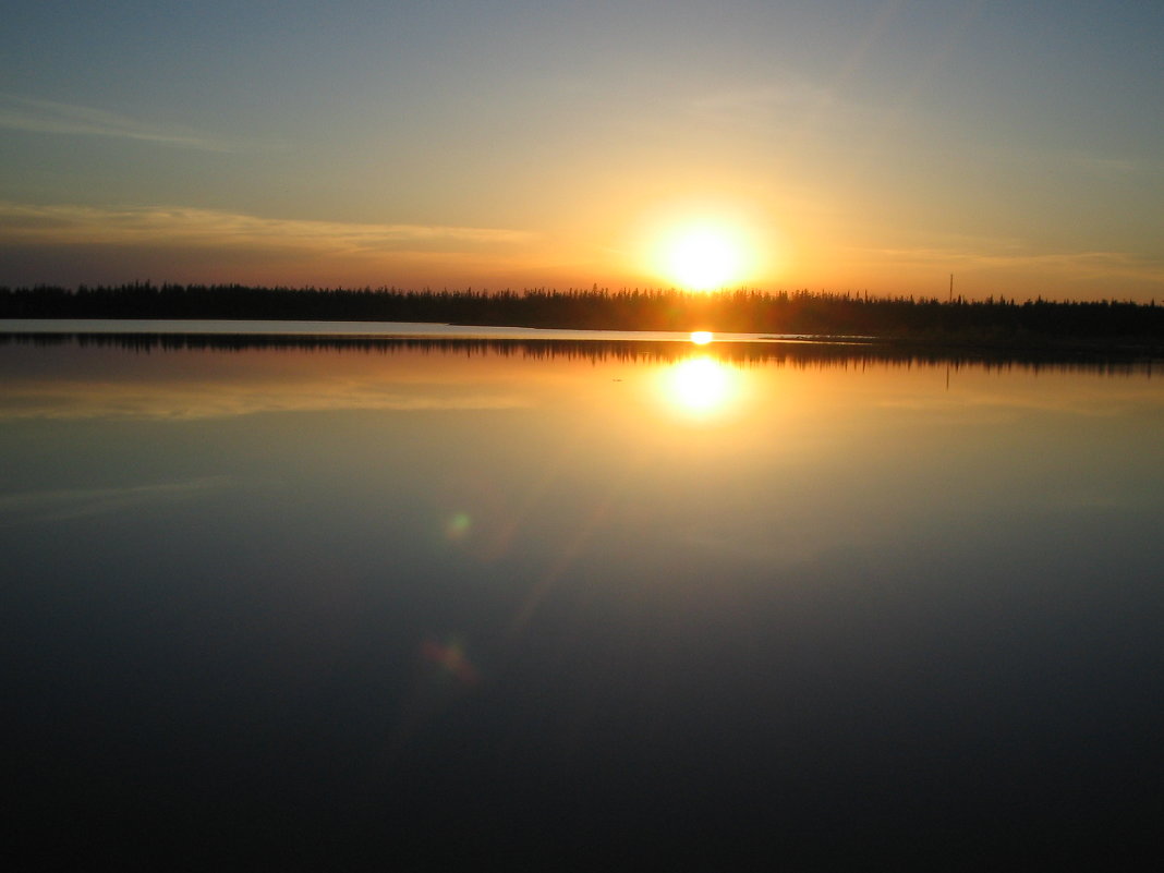 красивый закат на озере.. - ONEGA SHVAGA