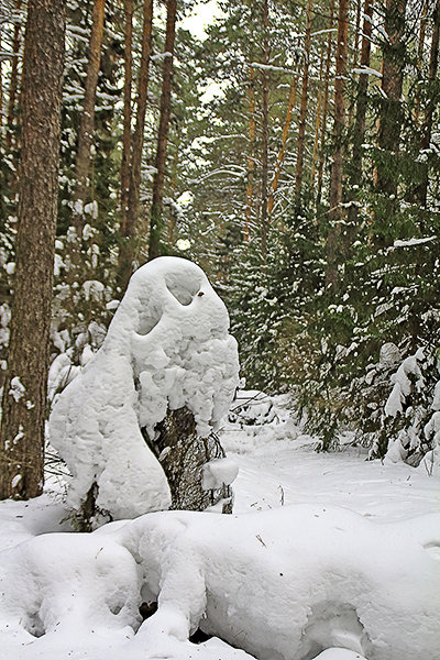 Снежные скульптуры, похожие на человеческие образы. - Валерий. Талбутдинов.