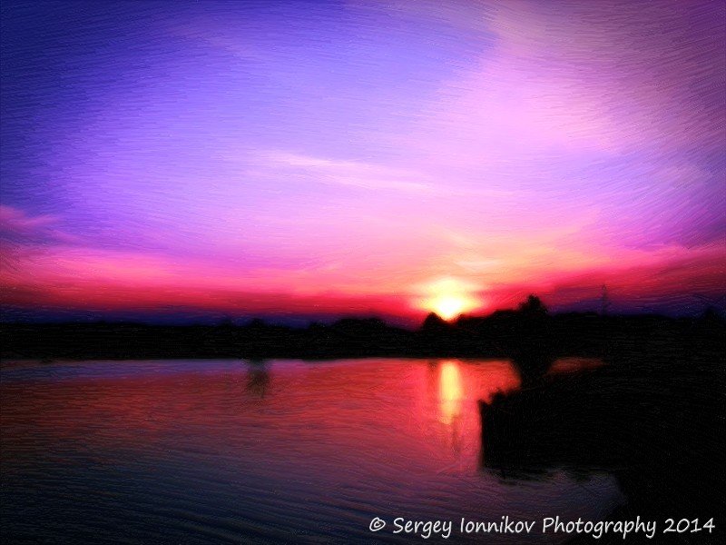 Andrushivka. Red Hill. Staskova dam. Sunset. Oil painting. May 2014 - Сергей Ионников