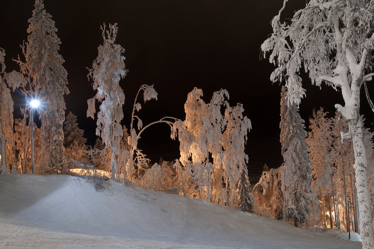 Зима, Вечер на горнолыжном курорте "Золотая Долина" - Андрей Тульчинский