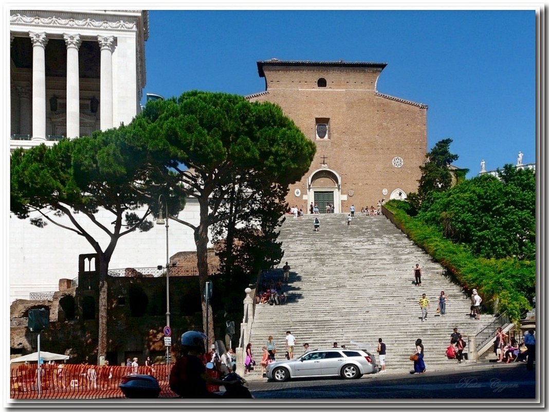 Римский пейзаж с Базиликой Санта Мария ин Аракоэли аль Кампидольо - Наталья (Nata-Cygan) Цыганова
