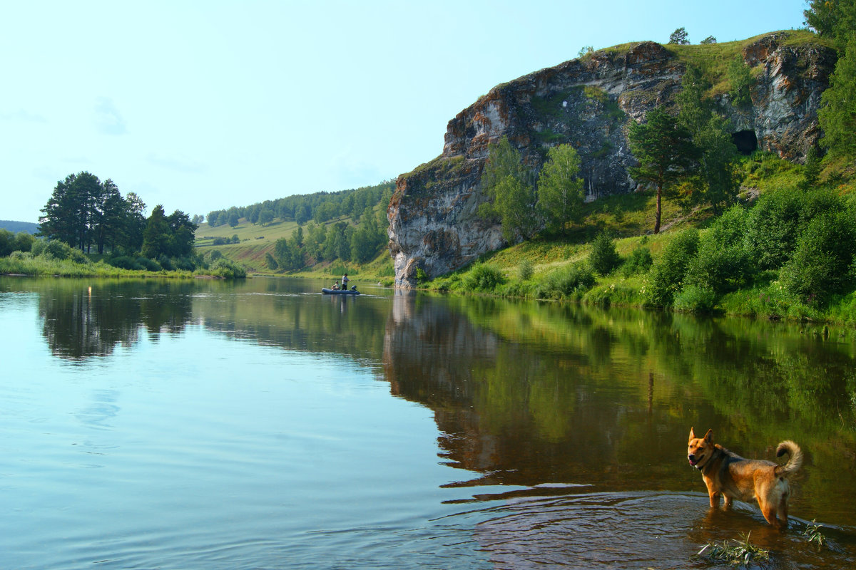 река Уфа 7 августа 2014 скала Роговик - Рыжик 