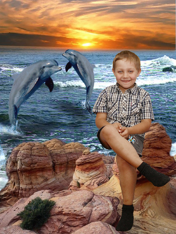 Мальчик с дельфинами. - Viktor Сергеев