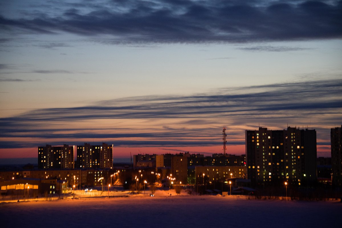 Ночной пейзаж. Вид с моего балкона - Светлана Кулешова