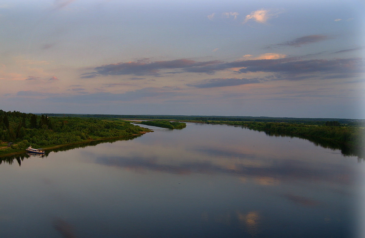 Российские пейзажи. Закат на реке Вычегде в Коми - Инна *