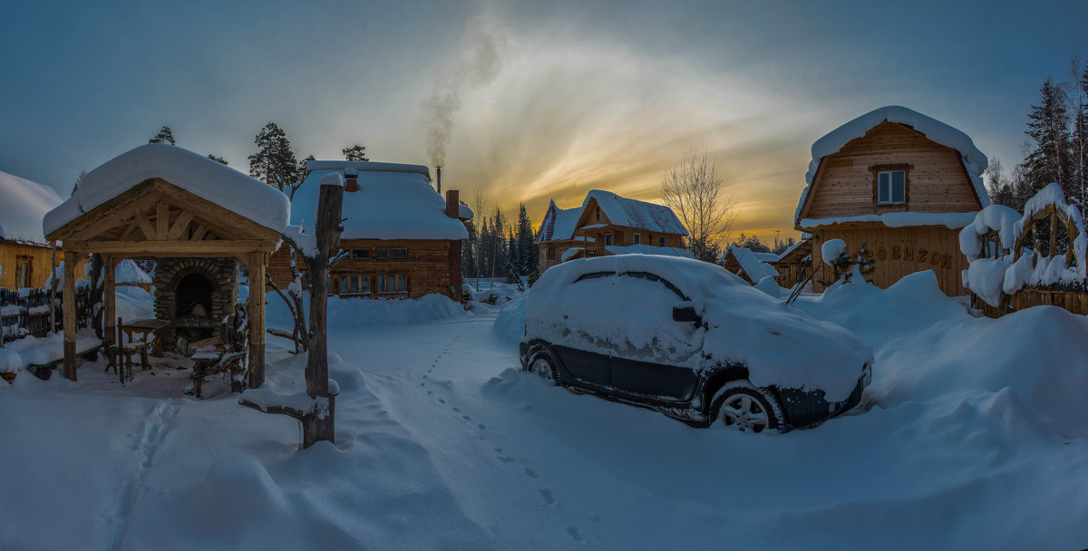 Зимнее утро в на усадьбе Лебедь - Sergey Oslopov 
