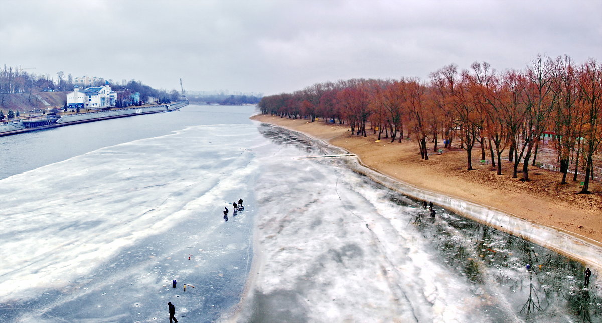 Река Сож в Гомеле -последний лед 2015-панорама - yuri Zaitsev