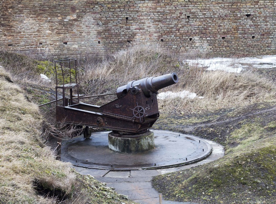 Старинная пушка ,расположена на территории Ивангородской крепости - Слава 