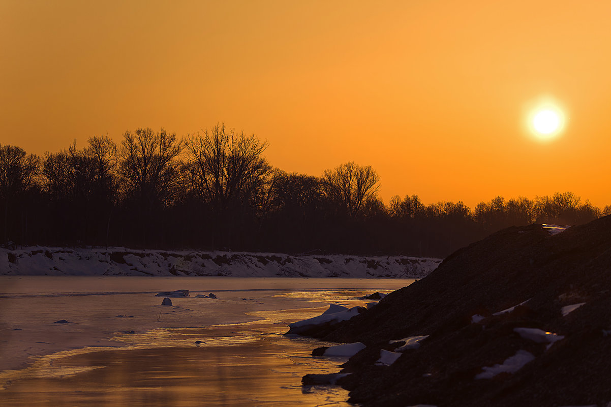 Закат на реке зимой - Татьяна Губина
