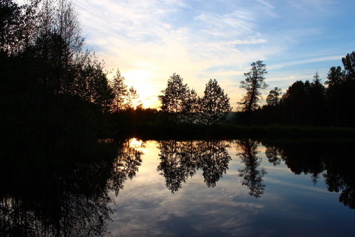 Закат на озере - Елена 