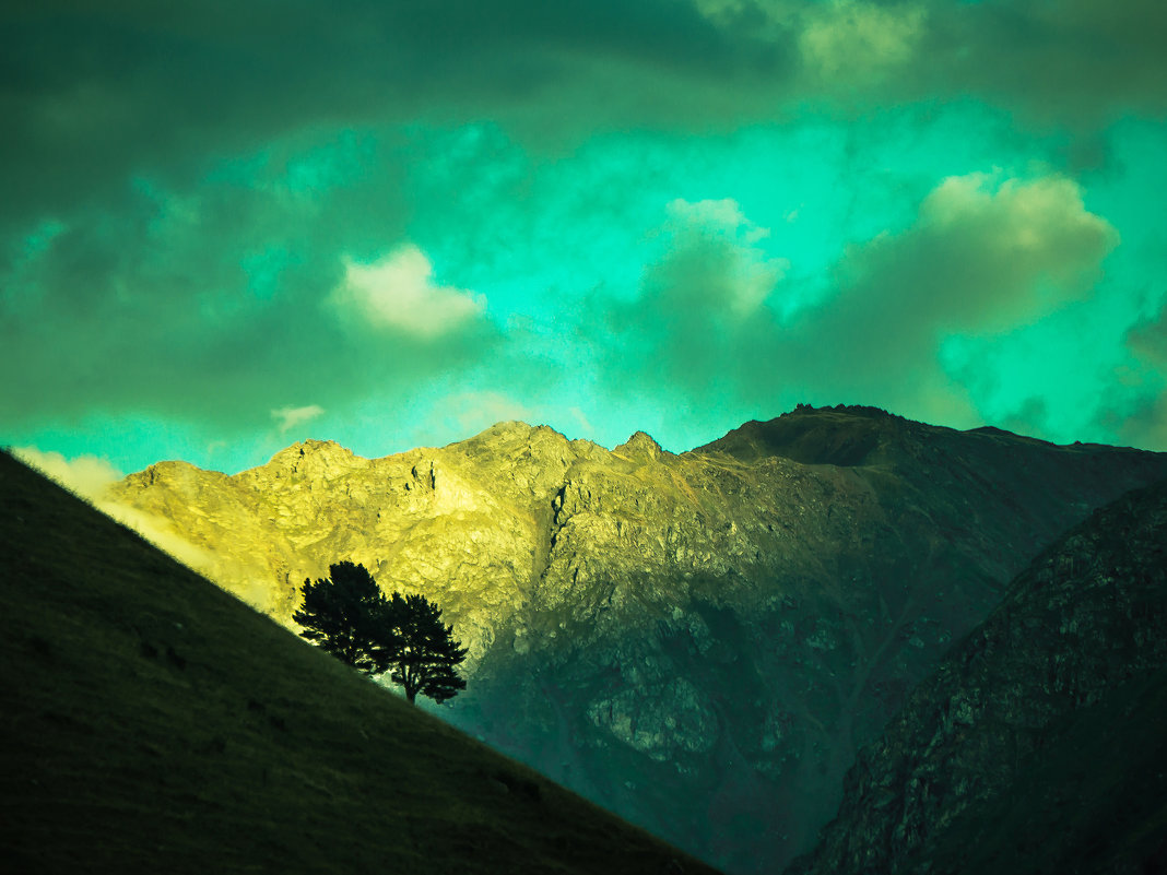 Последний лучик солнца осветил вершины Кавказских гор - Zifa Dimitrieva