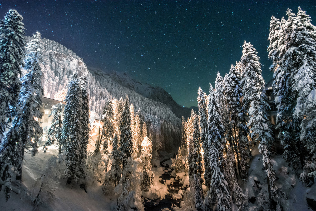 зима в горах кавказа