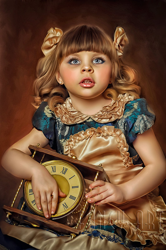Little girl with the clock - Лариса Соколова