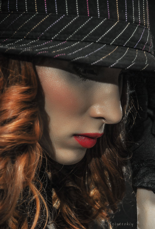 Portrait of a girl in a hat. - krivitskiy Кривицкий