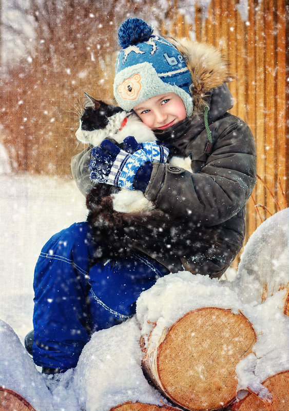 Ярик и кот - photographer Anna Voron