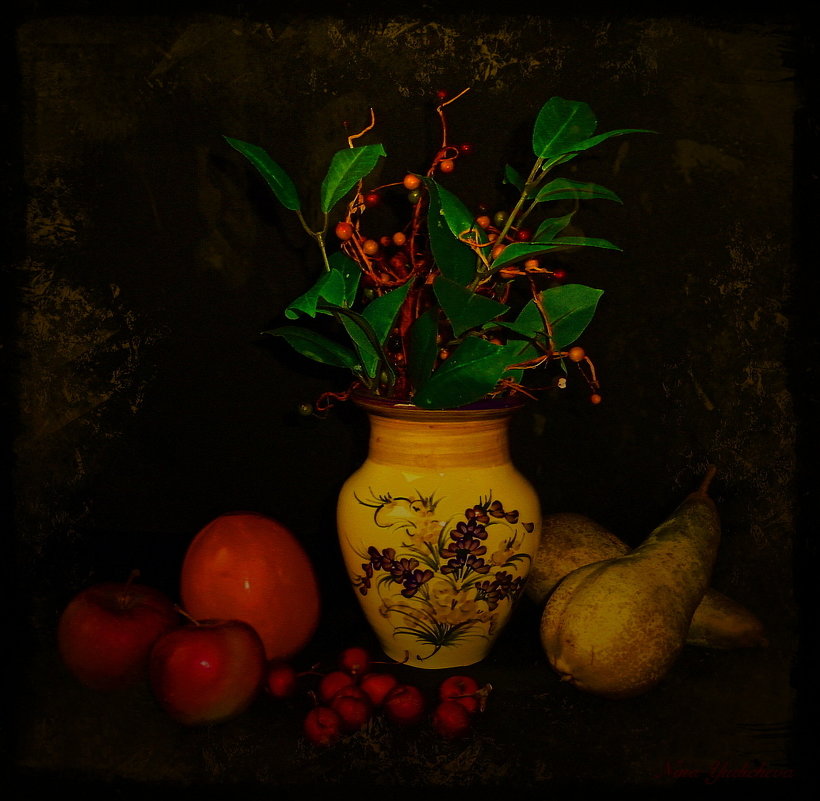 Ваза и фрукты - Nina Yudicheva