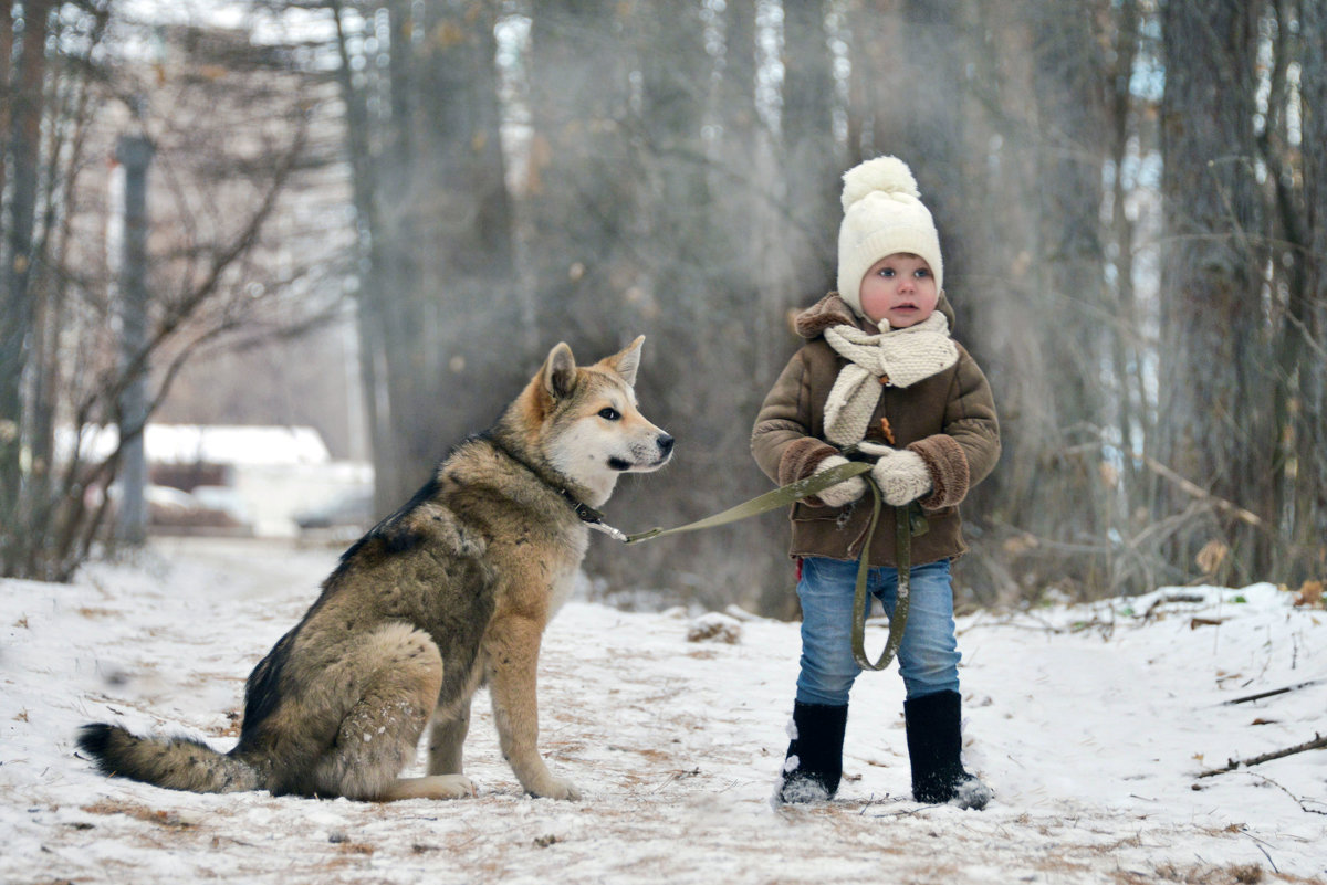 Дети в зимнем лесу - Виктор Куприянов 
