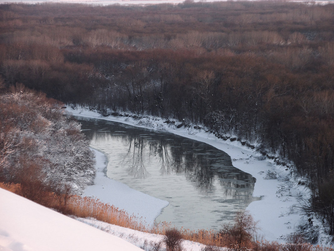 Кубань. река Кубань на закате в сильный мороз. - Svetlana Baglai