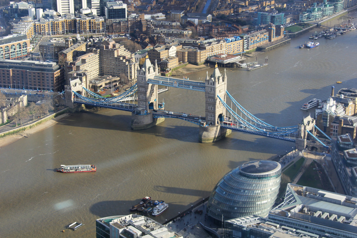 Вид на Темзу с башни Shard (72 этаж) - Лев 