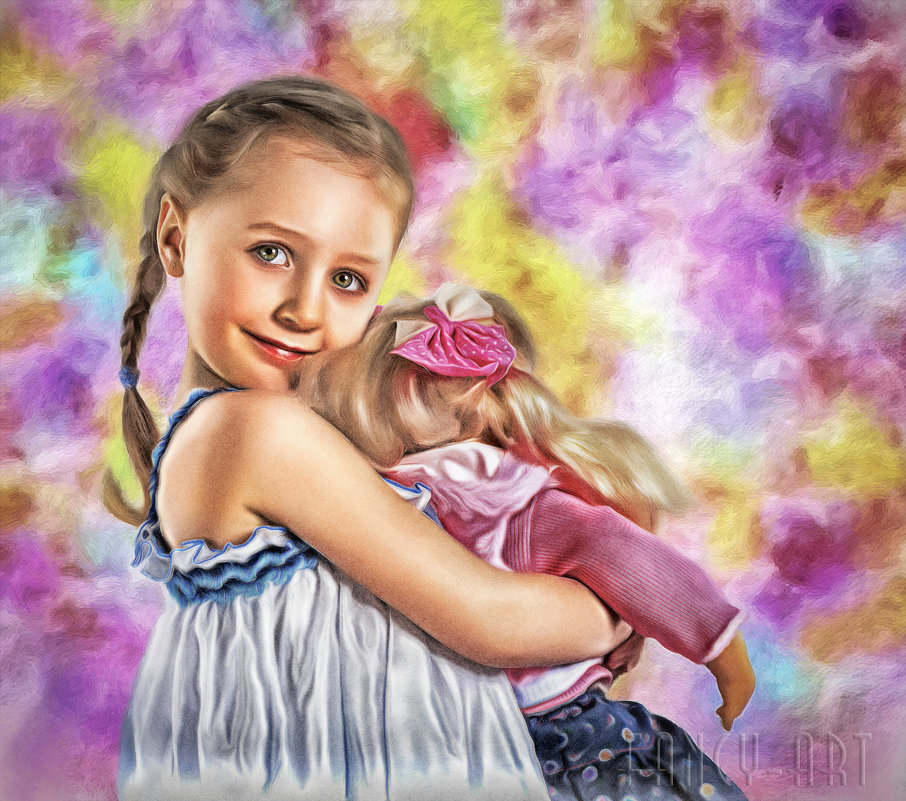 Портрет девочки с куклой - Лариса Соколова