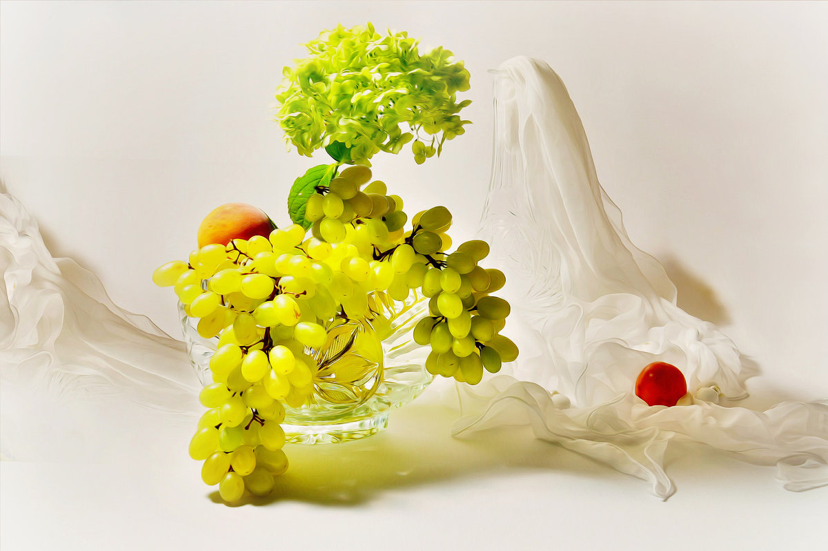 Виноград и зеленый цветок - Наталия Лыкова