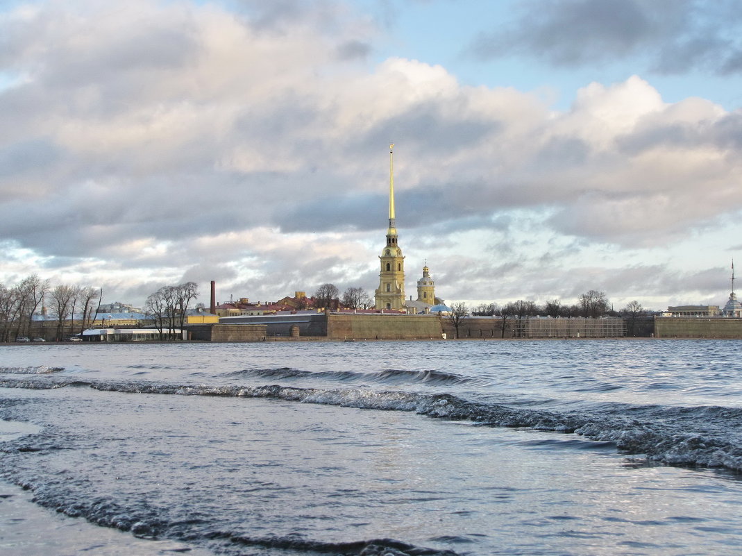 Вид на Петропавловскую крепость со Стрелки Васильевского острова - Николай 