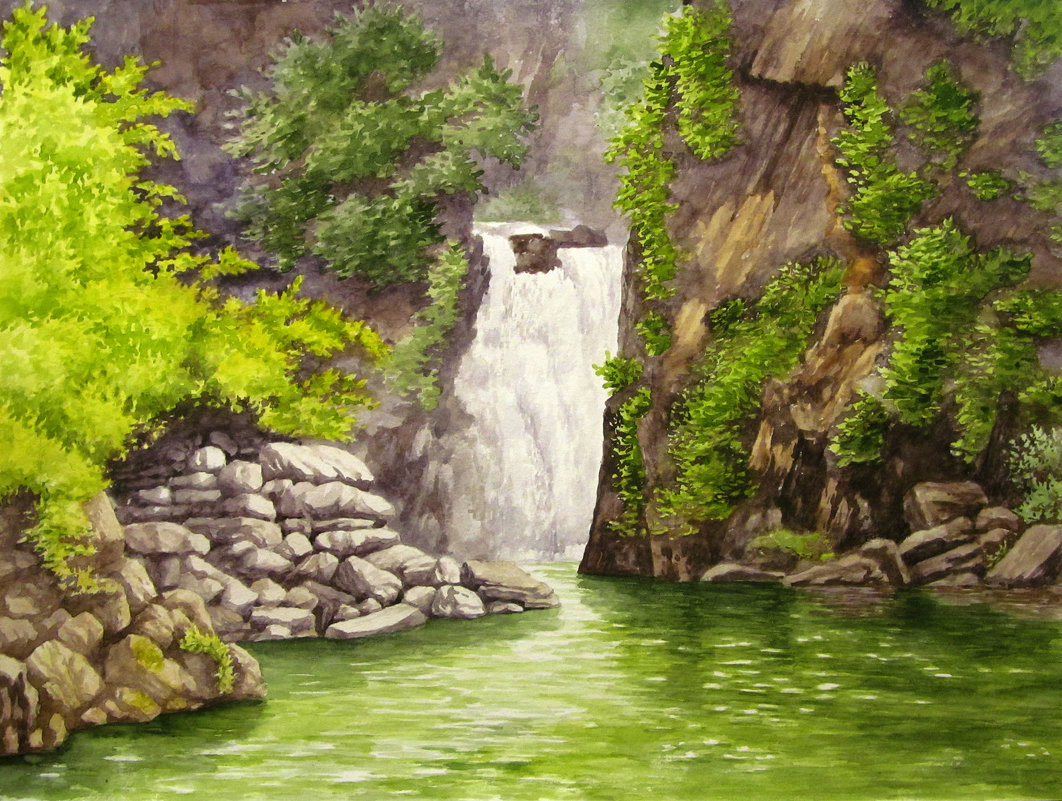 Водопад рисунок