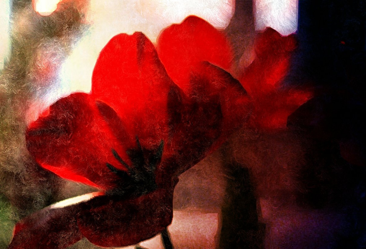 Красные  цветы - Ирина Сивовол