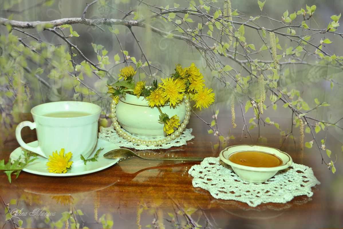 Зелёный чай весны с цветочным ароматом - galina tihonova