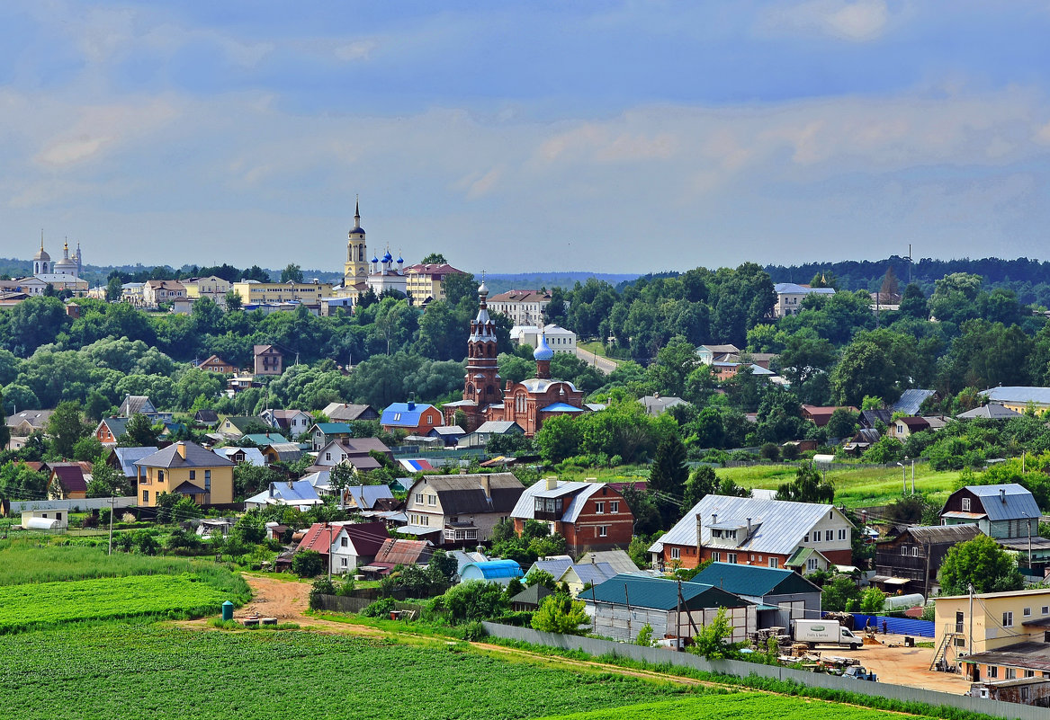 Вид  на Боровск  с куполами многочисленных церквей. - Тамара Бучарская