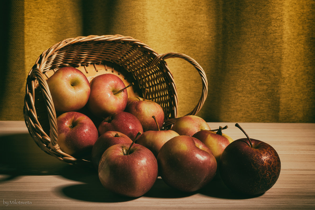 Натюрморт с яблоками - Милоцвета (Александра Баранова) 