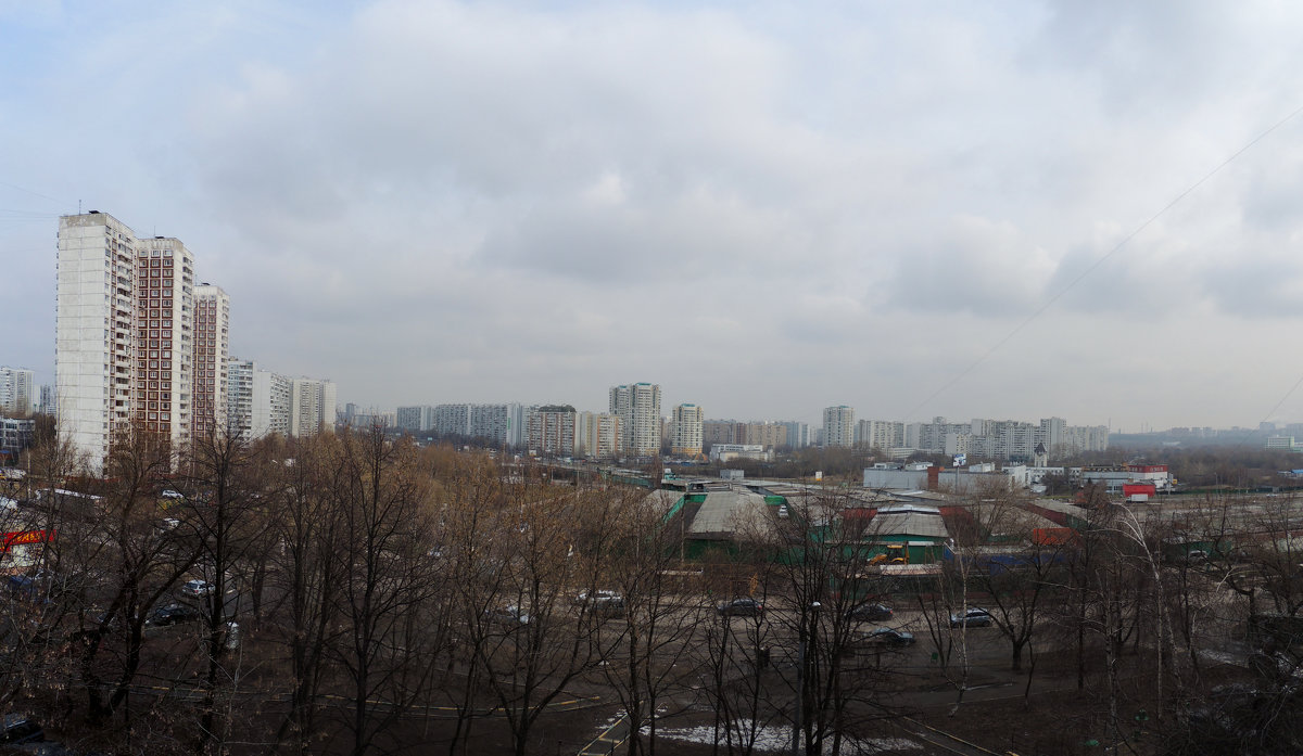 Москва,вид на Братеево из Зябликово панорама из 7 снимков - Александр Качалин