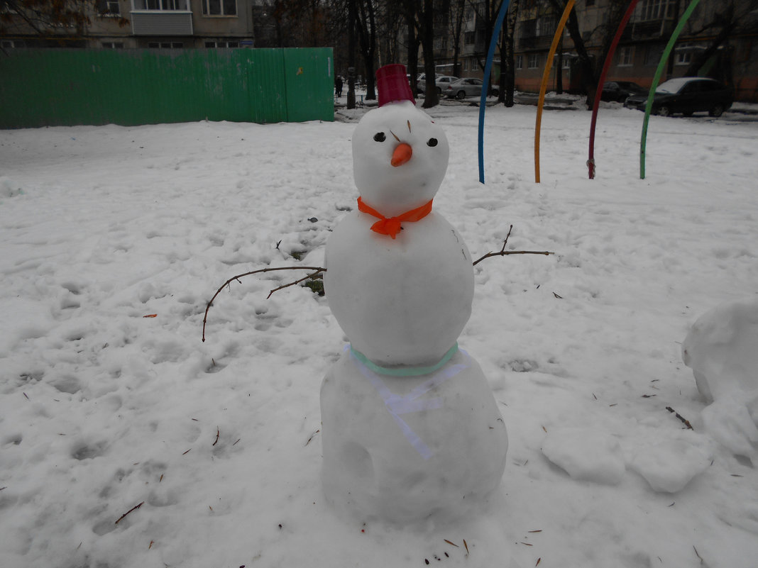 Снеговик во дворе - Tarka 
