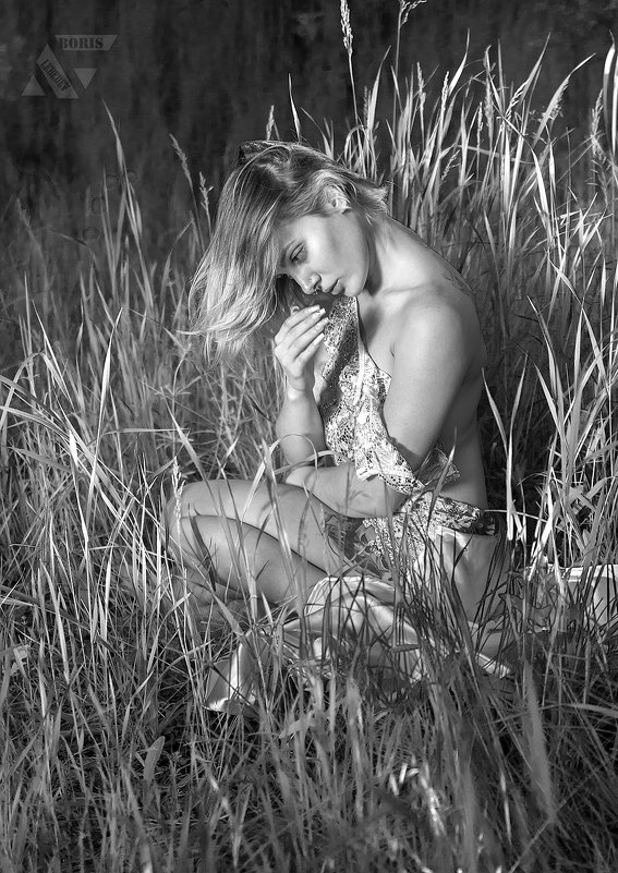 "Девушка в траве" - Борис Лебедев