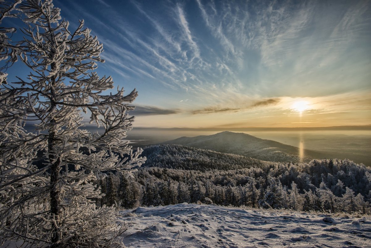 winter evening in the mountains - Dmitry Ozersky