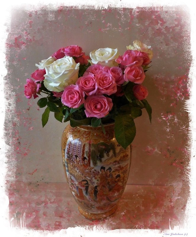 Ваза с букетом роз - Nina Yudicheva