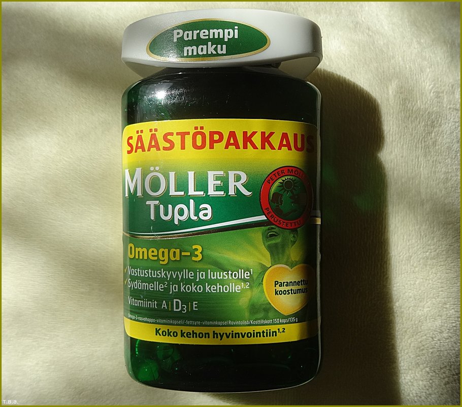 Витамины Омега-3, D и A, E Möller Tupla Omega-3 100 капсул Moller - Вера 