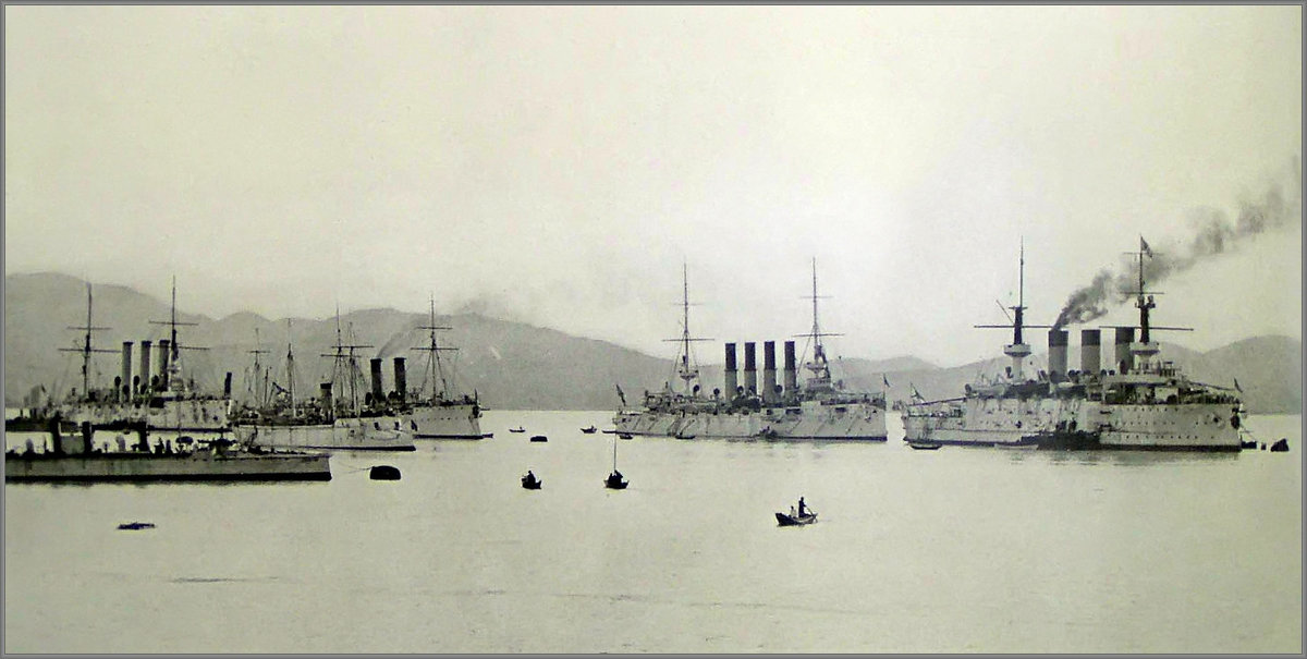 Эскадра на рейде . Порт Артур 1904 год. - Александр 