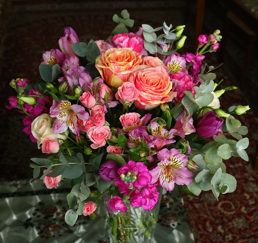Букет от дочки-флористки на мой день рождения - Светлана 