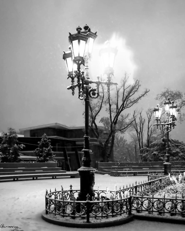Зимний вечер Екатерининского сада... Симферополь... - Сергей Леонтьев