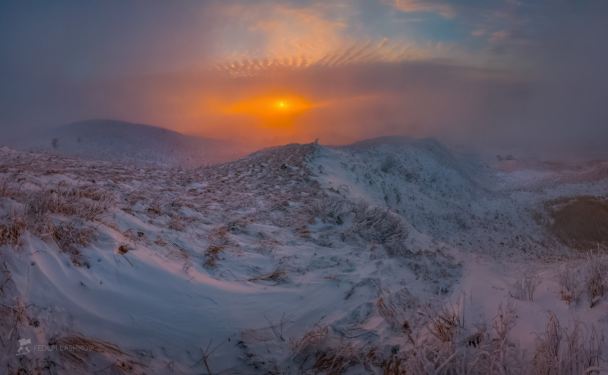 Зимний закат на горе Стрижамент - Фёдор. Лашков